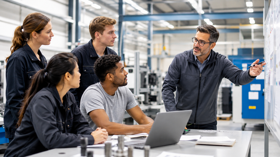 industrial team meeting in action