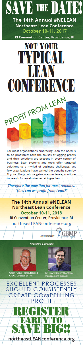 Save the Date 2018 Northeast Lean Conference
