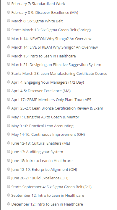 Lean Manufacturing Training Events Workshops Kaizen